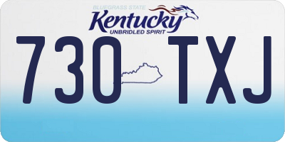 KY license plate 730TXJ