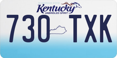 KY license plate 730TXK