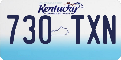 KY license plate 730TXN