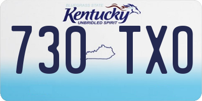 KY license plate 730TXO
