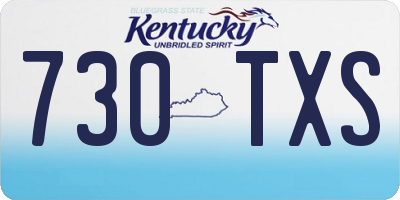 KY license plate 730TXS