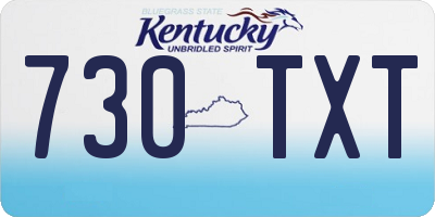 KY license plate 730TXT