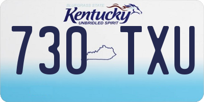 KY license plate 730TXU