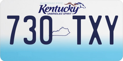 KY license plate 730TXY