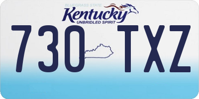 KY license plate 730TXZ