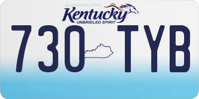 KY license plate 730TYB