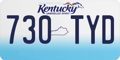 KY license plate 730TYD