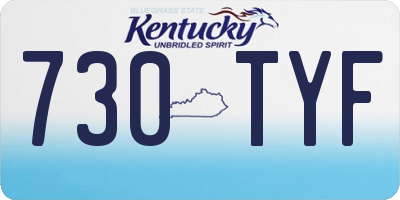 KY license plate 730TYF