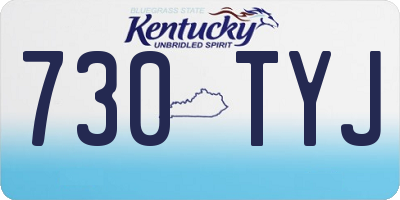 KY license plate 730TYJ