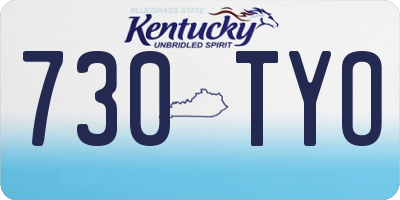 KY license plate 730TYO