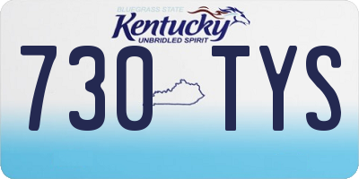KY license plate 730TYS