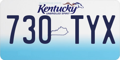 KY license plate 730TYX