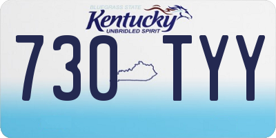 KY license plate 730TYY