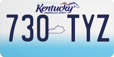 KY license plate 730TYZ