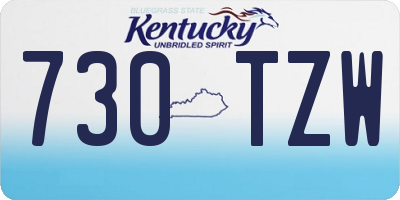KY license plate 730TZW