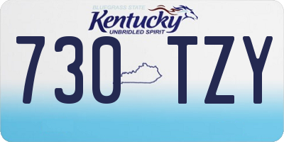 KY license plate 730TZY