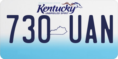 KY license plate 730UAN
