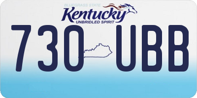 KY license plate 730UBB