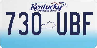 KY license plate 730UBF
