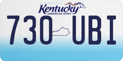 KY license plate 730UBI