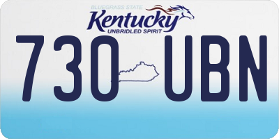 KY license plate 730UBN