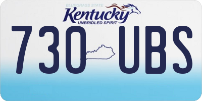 KY license plate 730UBS
