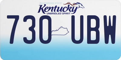 KY license plate 730UBW