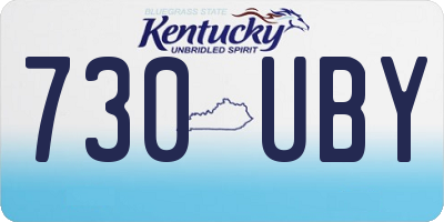 KY license plate 730UBY