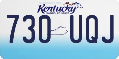 KY license plate 730UQJ