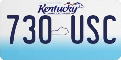 KY license plate 730USC