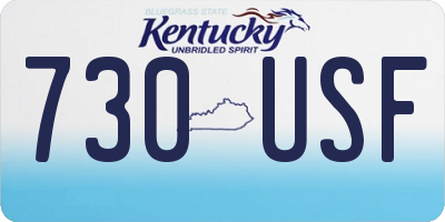 KY license plate 730USF