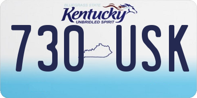 KY license plate 730USK
