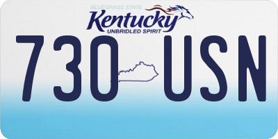 KY license plate 730USN