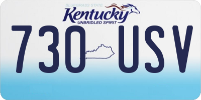 KY license plate 730USV