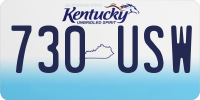 KY license plate 730USW