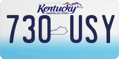 KY license plate 730USY