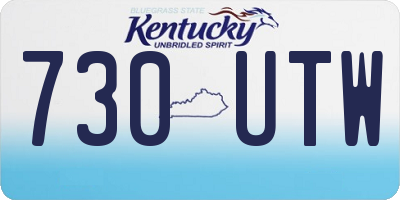 KY license plate 730UTW