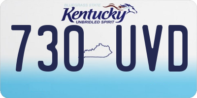 KY license plate 730UVD
