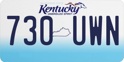 KY license plate 730UWN