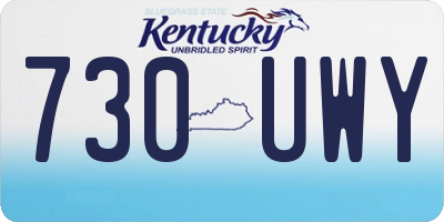 KY license plate 730UWY