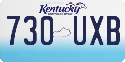 KY license plate 730UXB