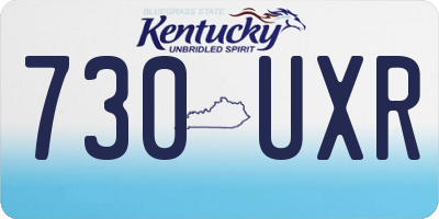 KY license plate 730UXR
