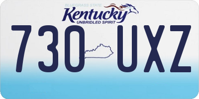 KY license plate 730UXZ