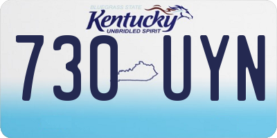 KY license plate 730UYN