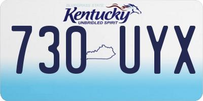 KY license plate 730UYX