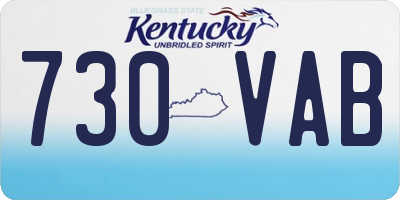 KY license plate 730VAB