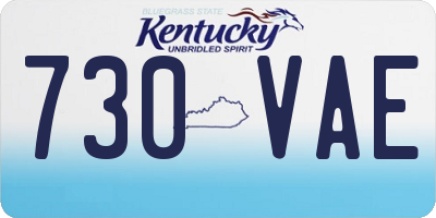 KY license plate 730VAE