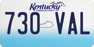KY license plate 730VAL