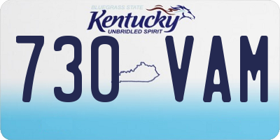 KY license plate 730VAM