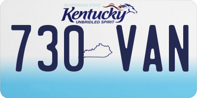 KY license plate 730VAN